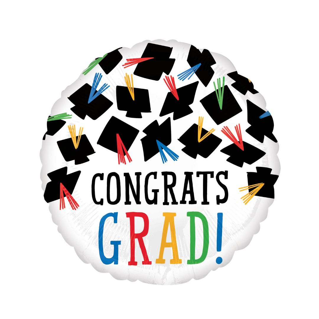 Hats Off Congrats Grad Balloon