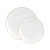 Round White • Gold Plastic Plates