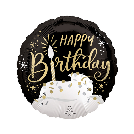 Happy Birthday Black Balloon