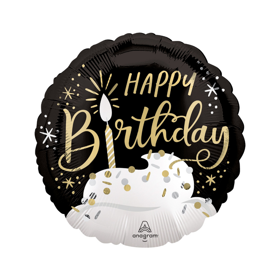 Happy Birthday Black Balloon