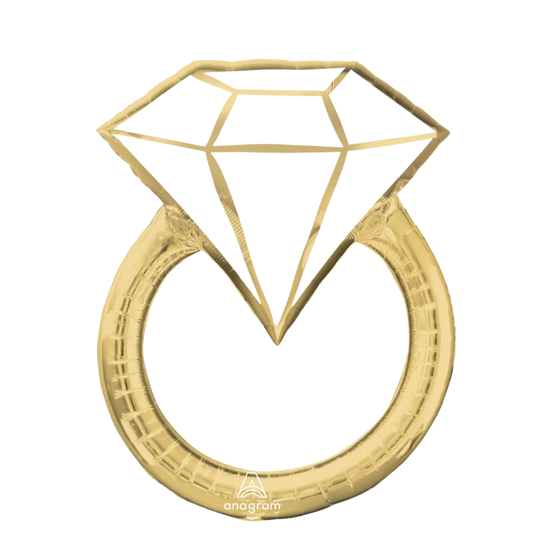 Gold Diamond Wedding Ring Balloon