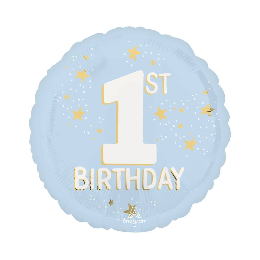 Blue 1st Birthday Balloon