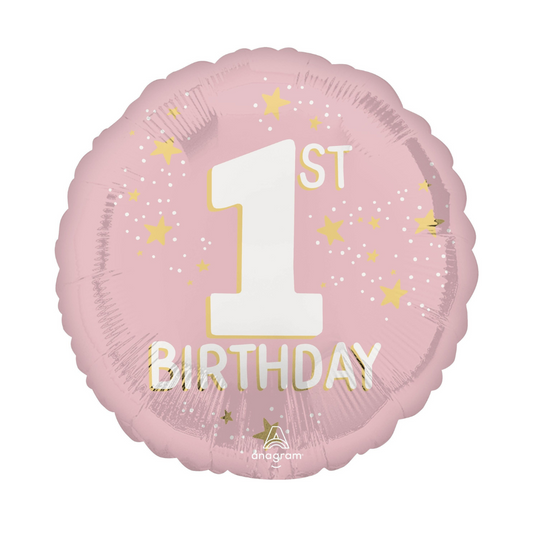 Pink 1st Birthday Balloon