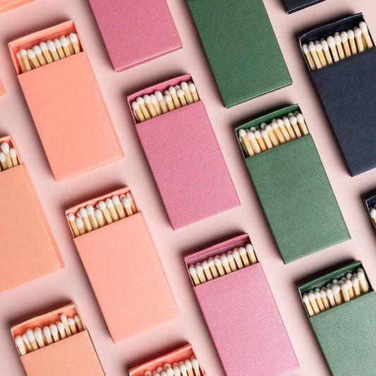 Iridescent Matchbox with White Matchsticks