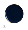 Round Navy Gold Plates