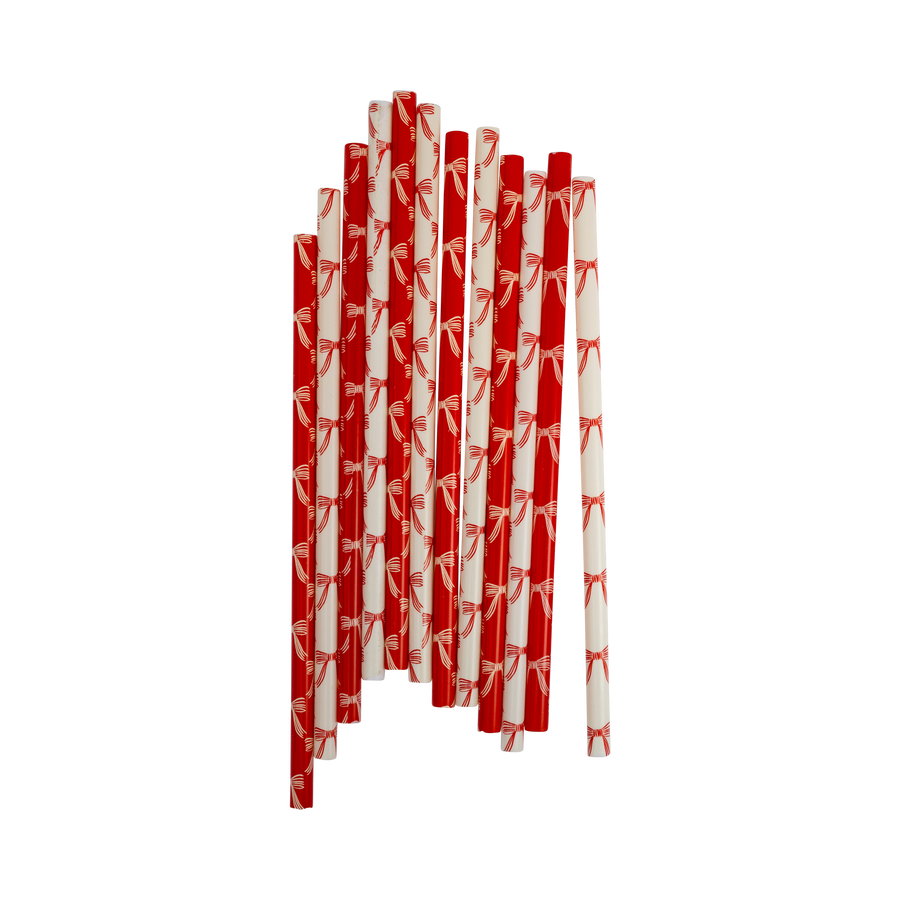 Christmas Bows Reusable Straws