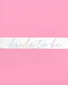 White Bride To Be Sash, Bachelorette Accessory, Bridal