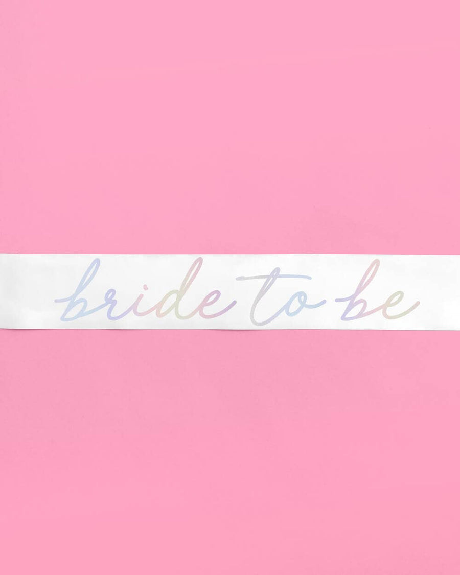 White Bride To Be Sash, Bachelorette Accessory, Bridal