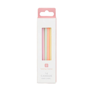 Rainbow Pastel Birthday Candles| 16 Pack