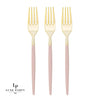 Chic Round Blush and Gold Forks