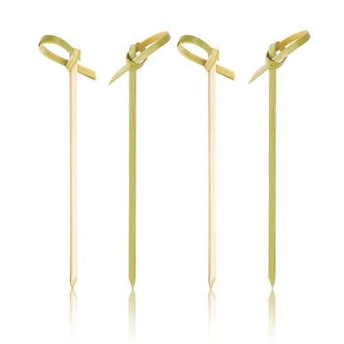 Party Disposable Knotted Bamboo Appetizer Picks - Asst Sizes: 7" Long