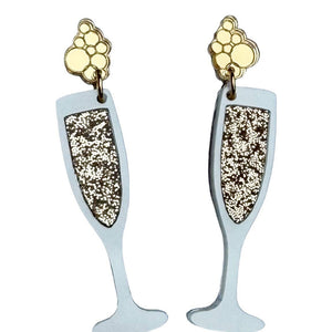 Cheers! Gold Acrylic Champagne Dangle Earring🥂