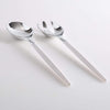 White and Silver Plastic Serving Fork
