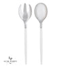 White and Silver Plastic Serving Fork