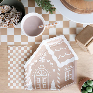 Gingerbread Checked Dinner Napkin