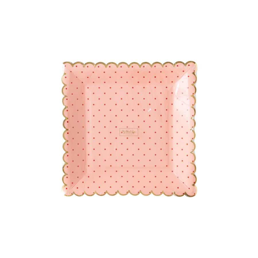 Pink With Polka Dot Scallop Plate