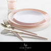 Chic Round Blush and Gold Forks