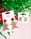 Acrylic Gingerbread Man Dangle Earring