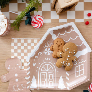 Gingerbread Checked Dinner Napkin