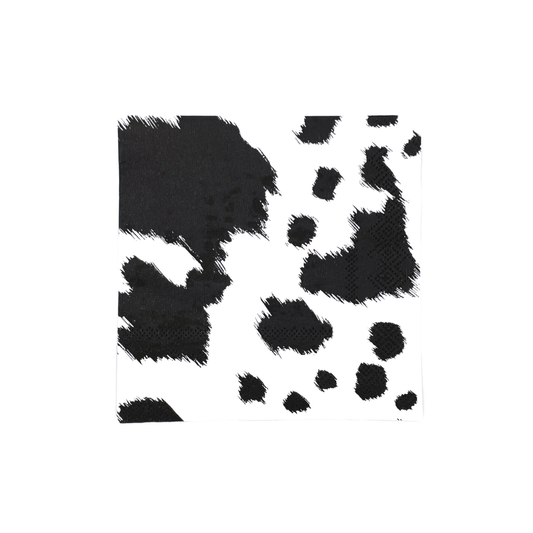 Black Cowhide Cocktail Napkins