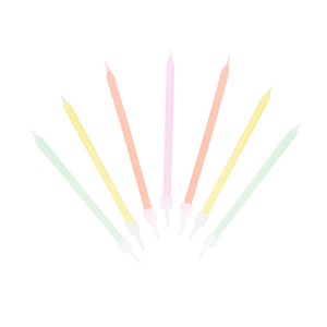 Rainbow Pastel Birthday Candles| 16 Pack