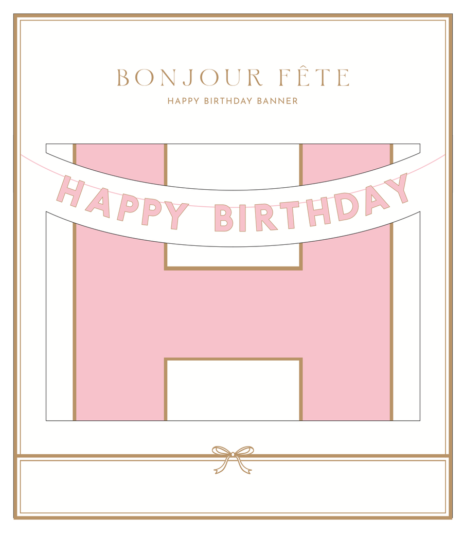 Pink Signature Happy Birthday Banner