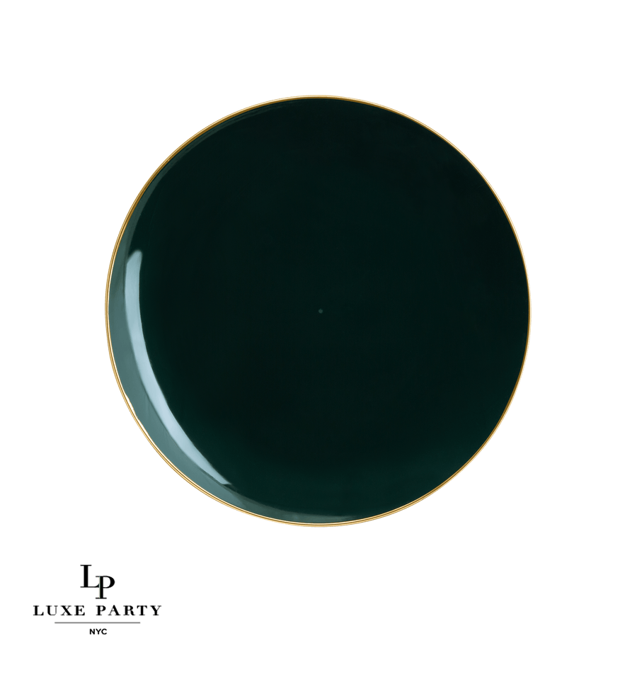 Round Emerald Gold Plastic Plates