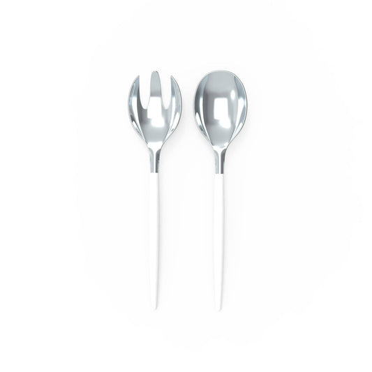 White and Silver Plastic Serving Fork