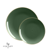 Round Emerald Gold Plastic Plates