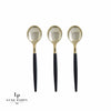 Black and Gold Plastic Mini Spoons