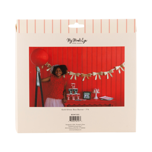 Gold Glitter Bow Banner